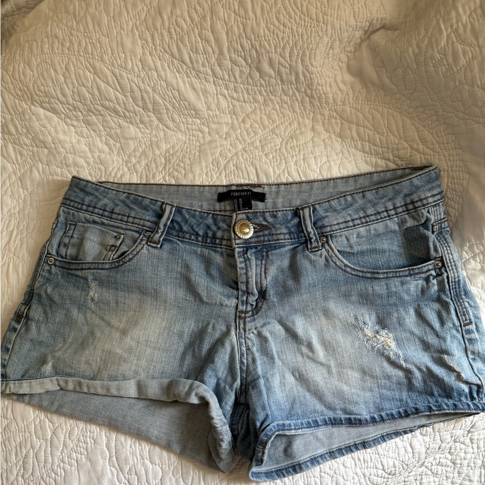 Forever 21 Light Blue Jean Shorts